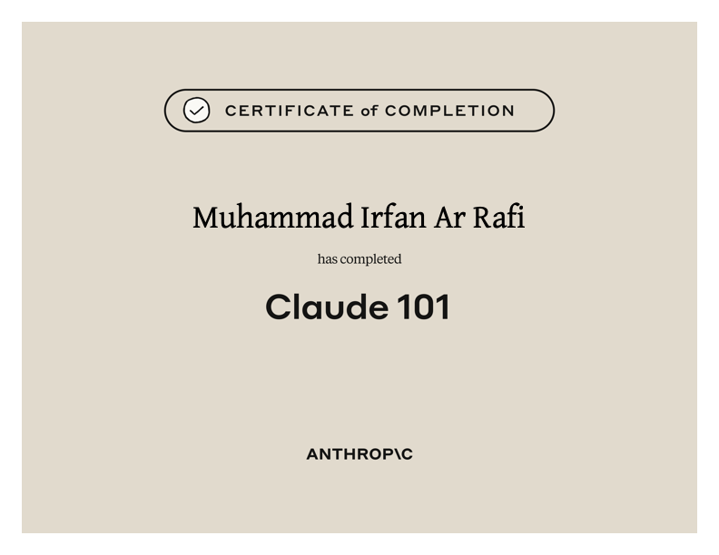 Claude 101 Certificate